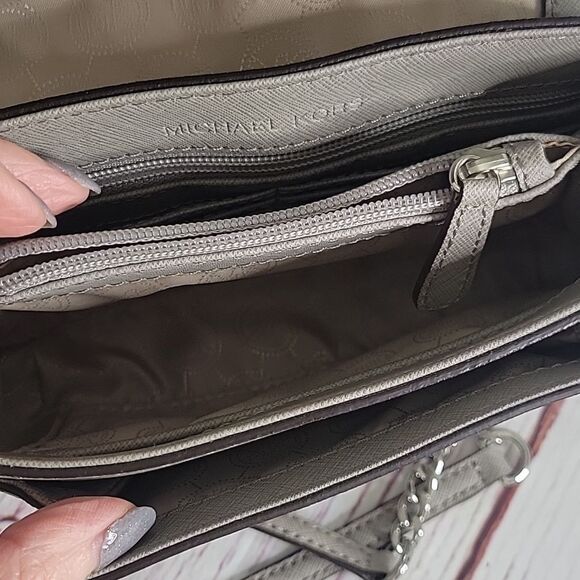 MICHAEL KORS Sloan Gray Saffiano Leather Crossbody Bag - Picture 7 of 9